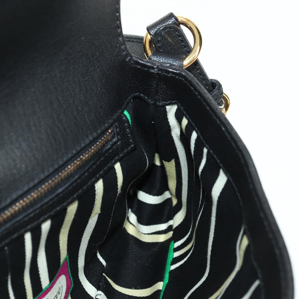 Gucci Horsebit Shoulder Bag Gg Canvas And Leather Black Leather Shoulder Bag Bag (Pre-Owned)