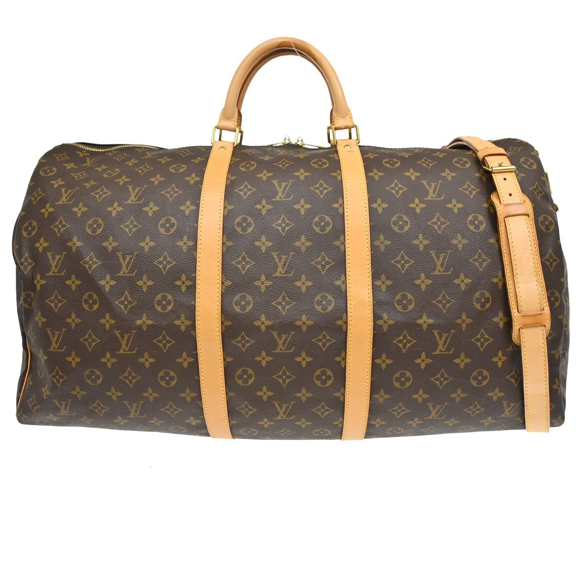 Louis Vuitton Keepall Bandouliere Bag Monogram Canvas Brown Canvas Travel Bag Bag (Pre-Owned)