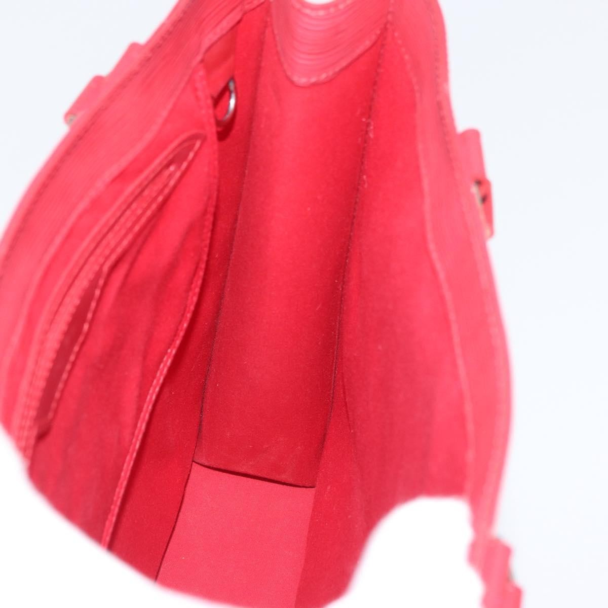 Louis Vuitton Sac Plat Bag Epi Leather Red Leather Tote Bag Bag (Pre-Owned)