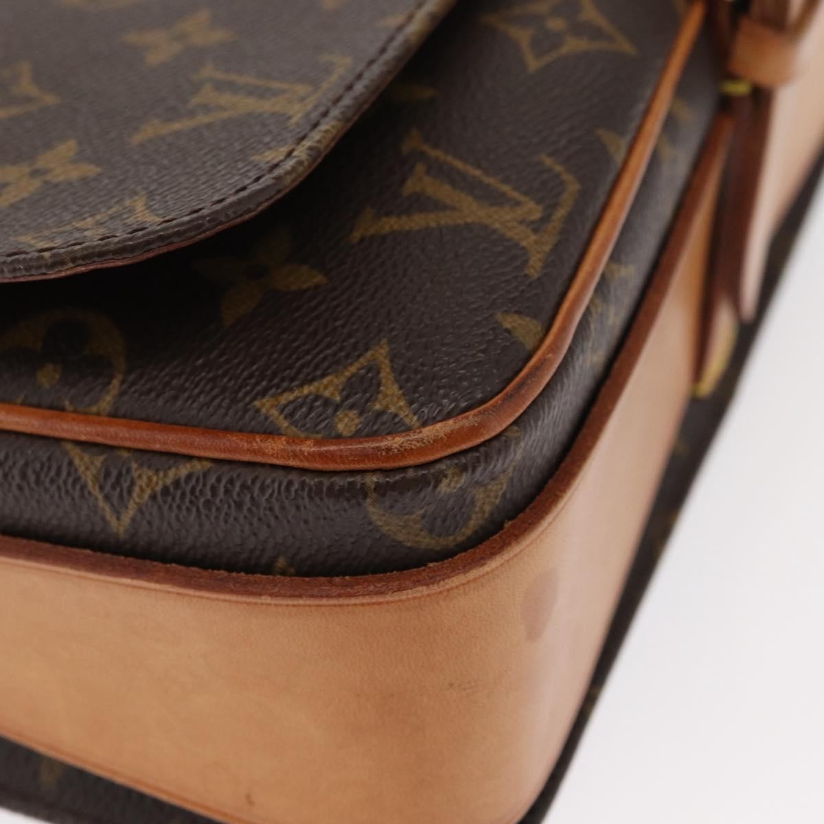 Louis Vuitton Cartouchiere Handbag Monogram Canvas Brown Canvas Shoulder Bag Bag (Pre-Owned)