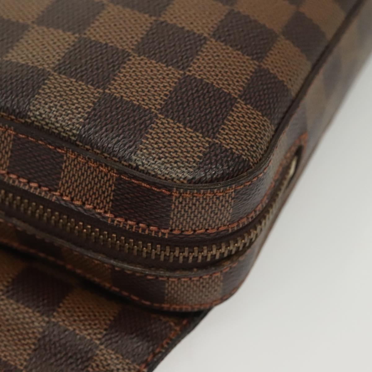 Louis Vuitton Geronimos Waist Bag Damier Brown Canvas Shoulder Bag Bag (Pre-Owned)