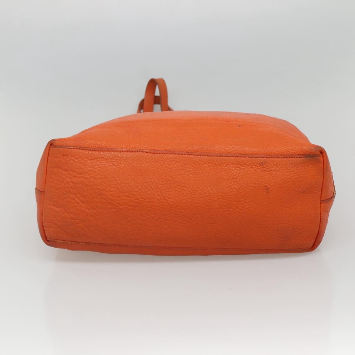 Prada Vintage Tote Leather Orange Leather Tote Bag Bag (Pre-Owned)