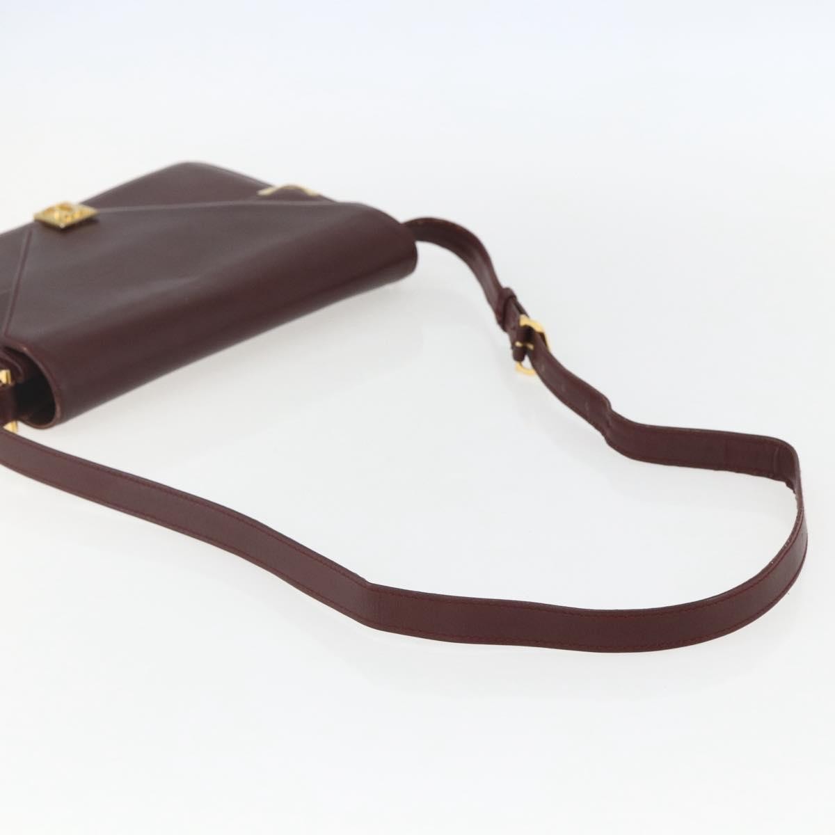 Cartier Must De Cartier Shoulder Bag Leather Burgundy Leather Shoulder Bag Bag (Pre-Owned)