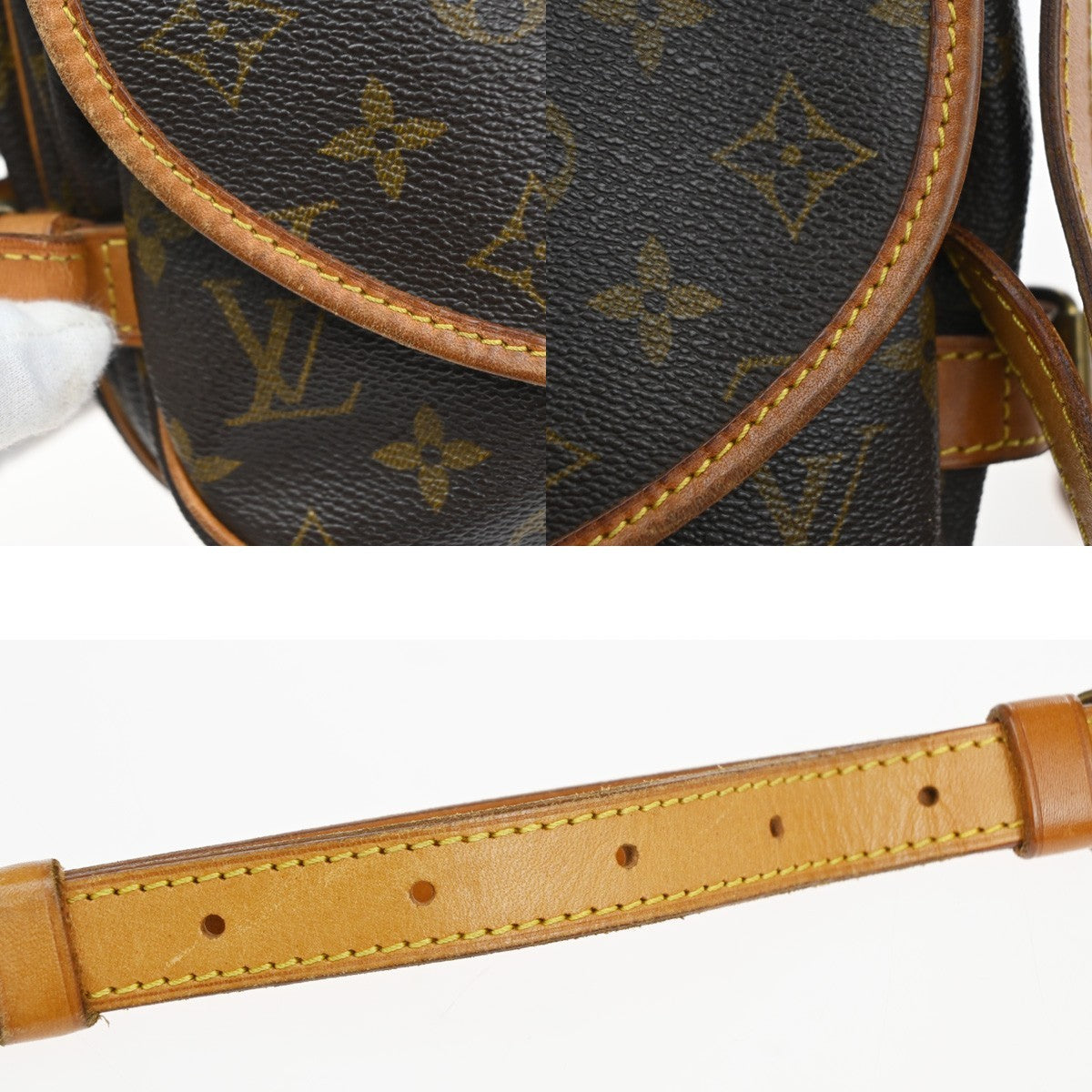 Louis Vuitton Saumur Handbag Monogram Canvas Brown Canvas Shoulder Bag Bag (Pre-Owned)