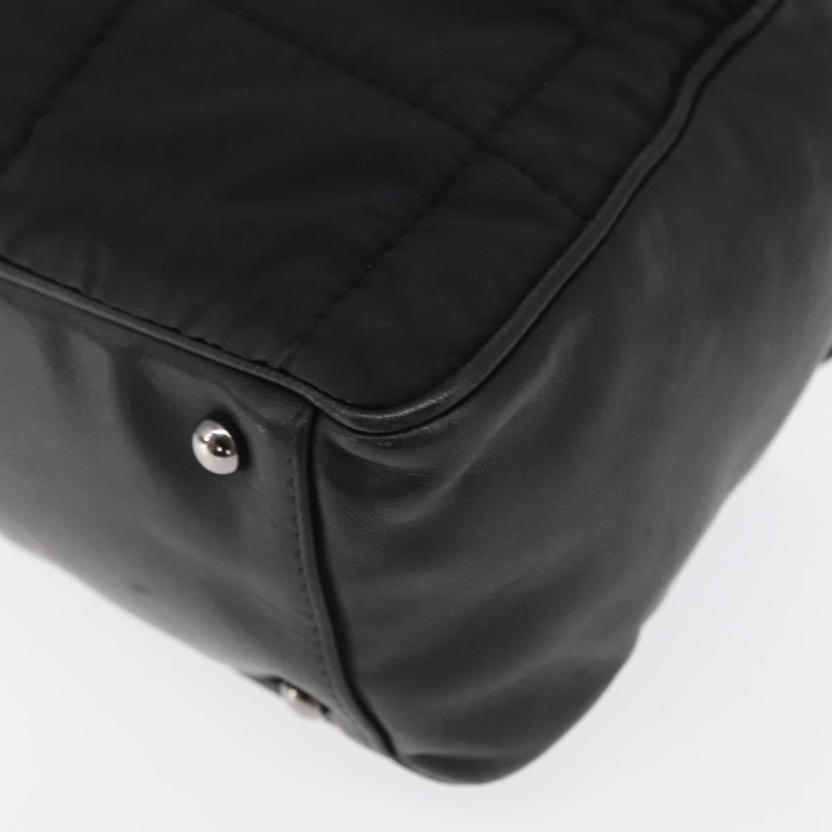 Chanel Square Stitch Boston Bag Quilted Nylon Black Nylon Travel Bag Bag (Pre-Owned)