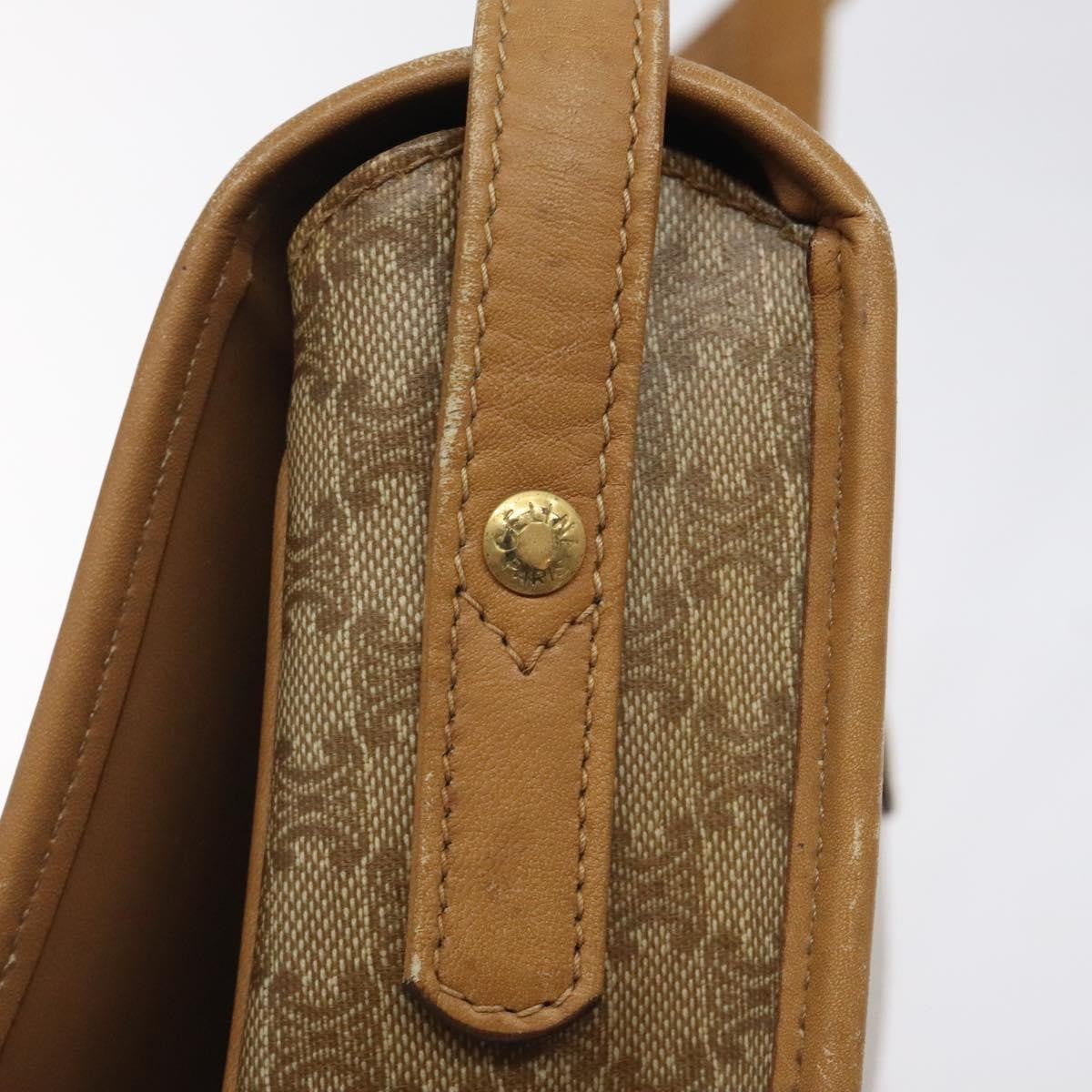 Celine Vintage Macadam Shoulder Bag Canvas And Leather Beige Canvas Shoulder Bag Bag (Pre-Owned)