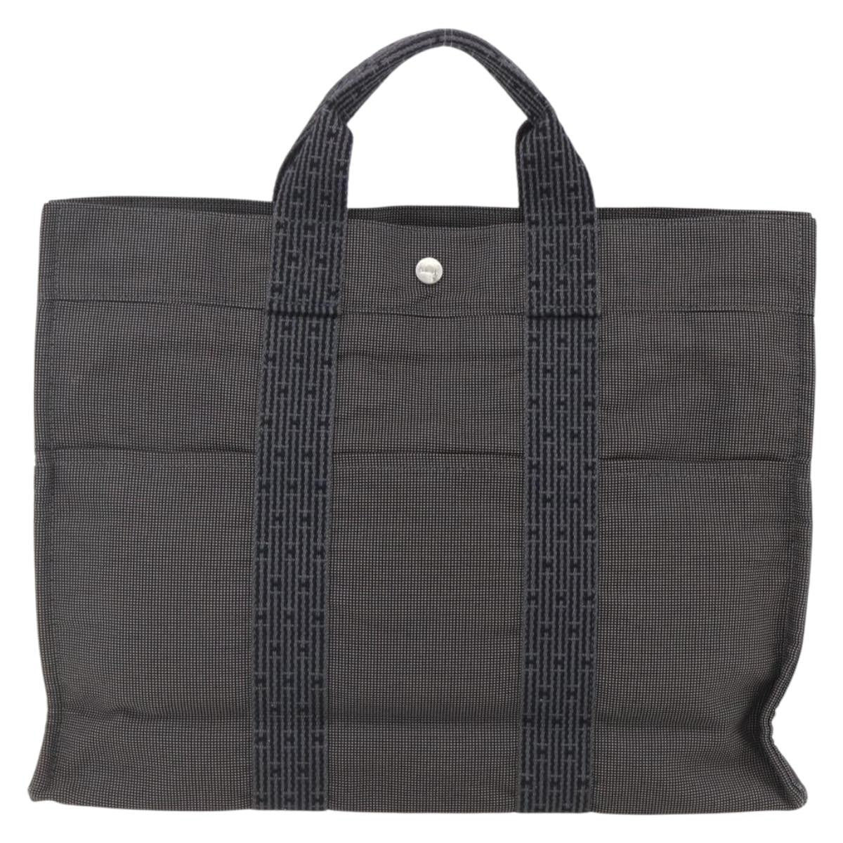 Hermes Fourre-Tout Herline Canvas Gray Canvas Tote Bag Bag (Pre-Owned)