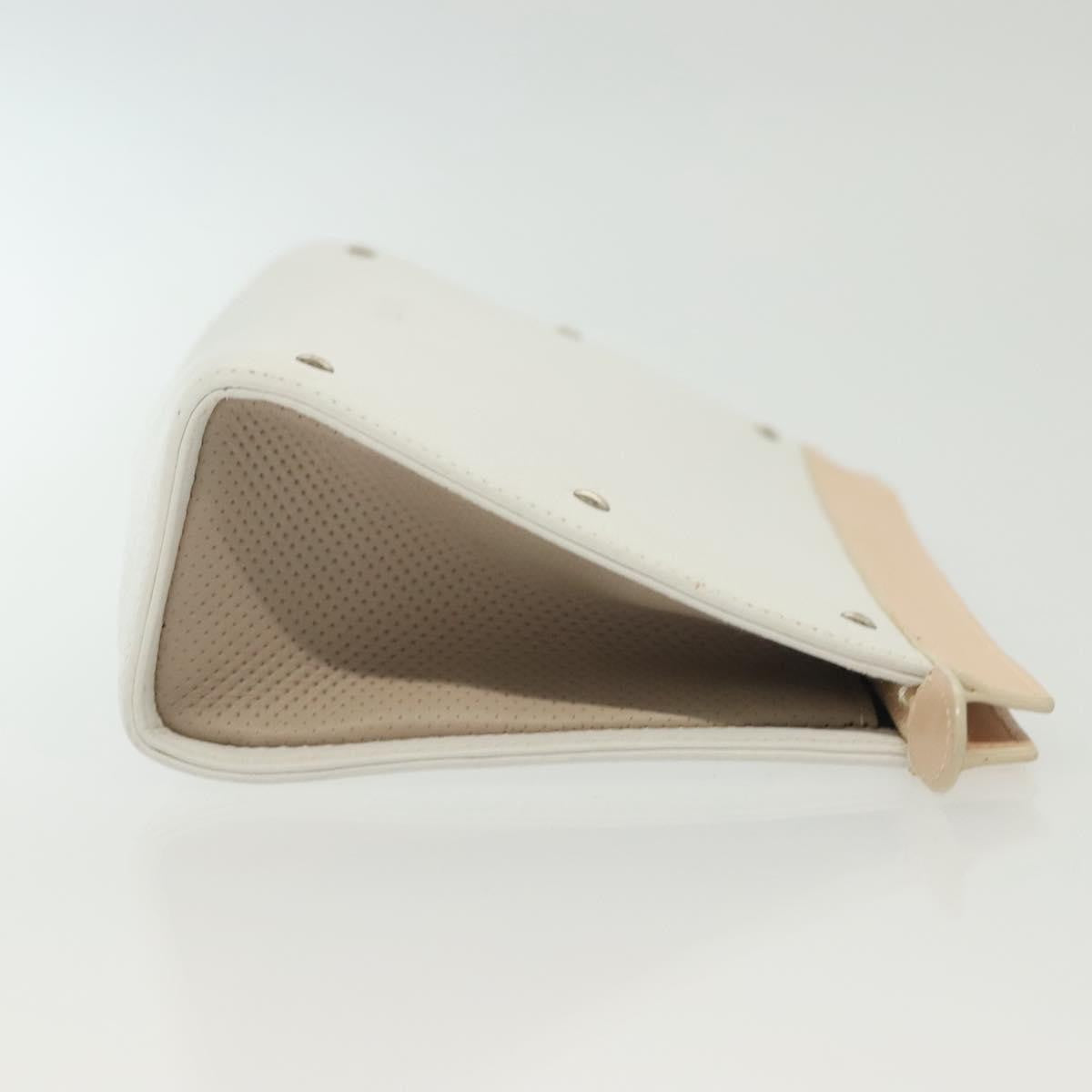 Loewe Flat Zip Pouch Leather White Leather Clutche & Pouche Bag (Pre-Owned)