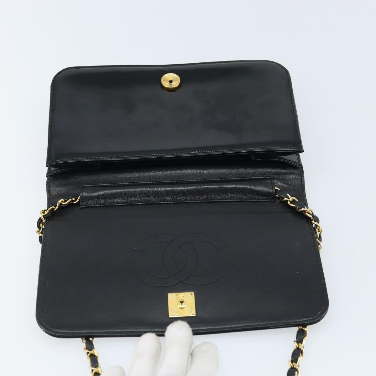 Chanel Wallet On Chain Quilted Patent Black Patent_Leather Shoulder Bag Bag (Pre-Owned)