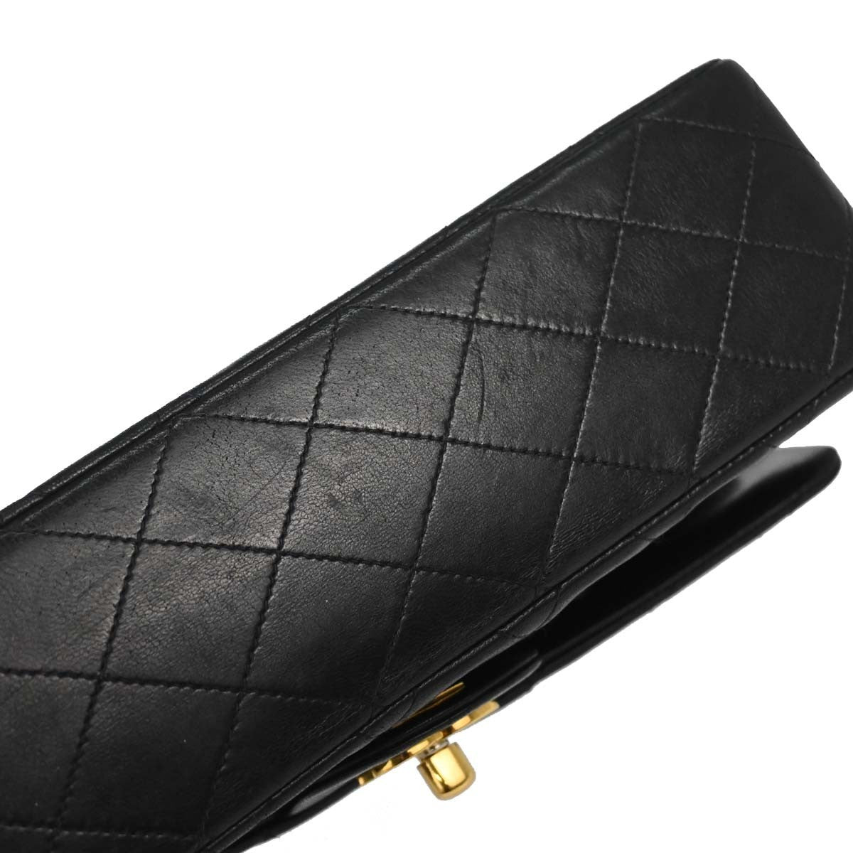 Chanel Timeless - Classic Double Flap Bag Leather Black Leather Shoulder Bag Bag (Pre-Owned)