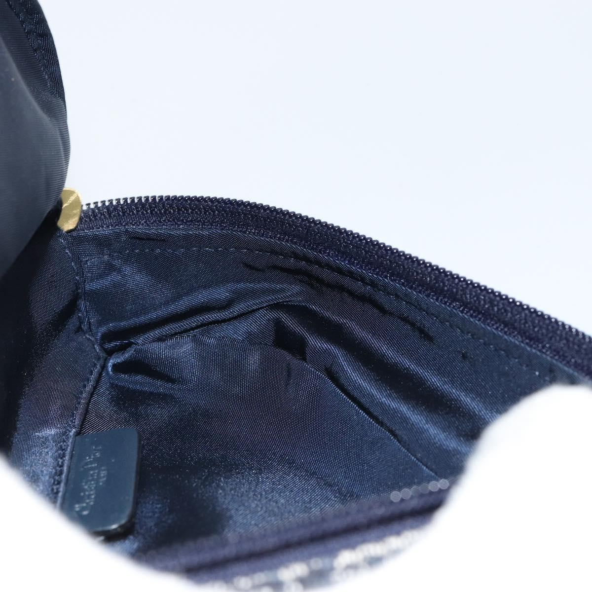 Christian Dior Vintage Saddle Coin Purse Diorissimo Canvas Navy Canvas Clutche & Pouche Bag (Pre-Owned)