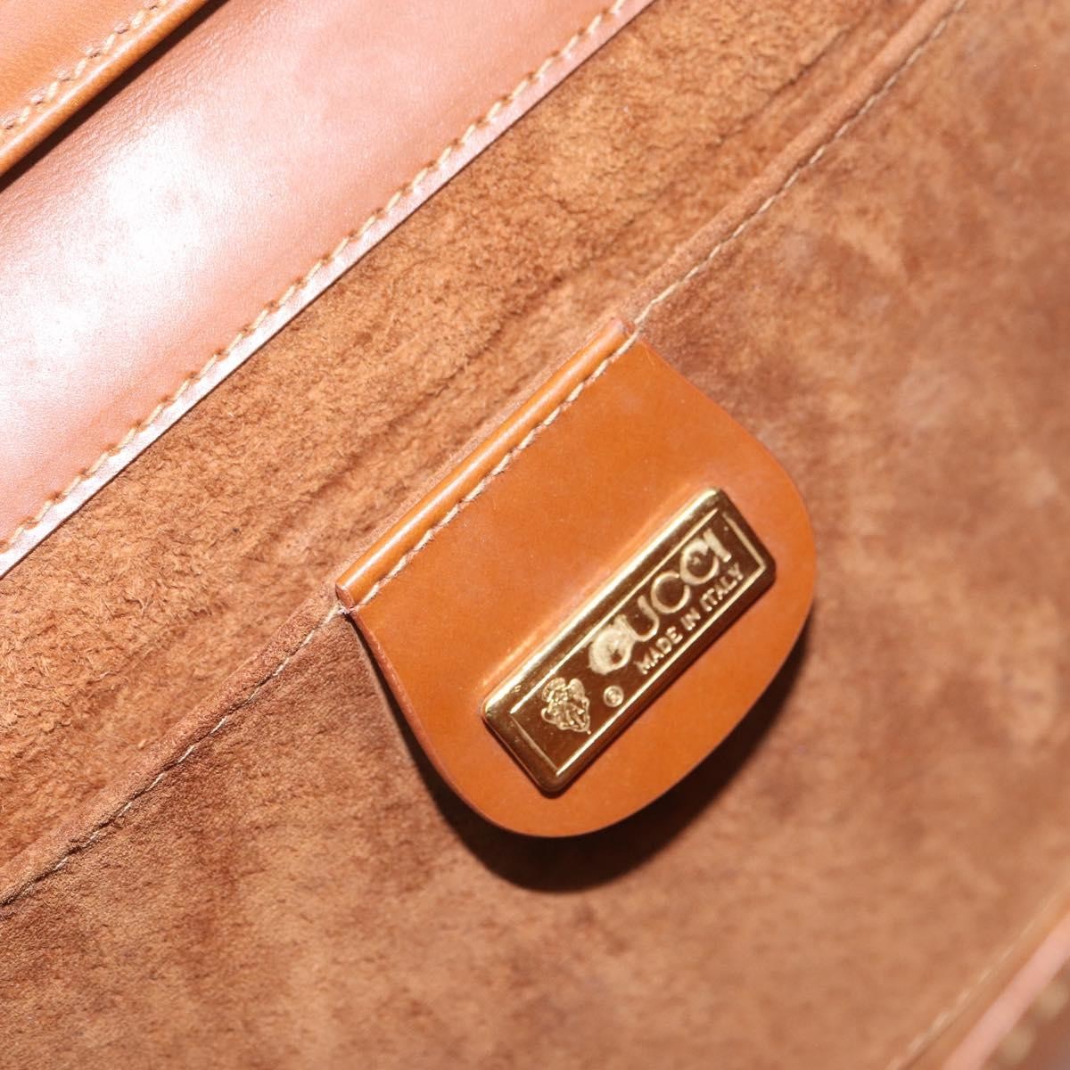Gucci Vintage Shoulder Bag Leather Brown Leather Shoulder Bag Bag (Pre-Owned)