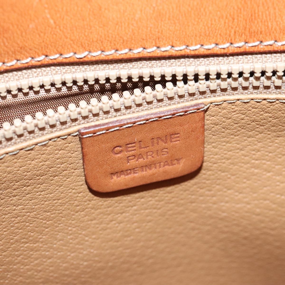 Celine Vintage Macadam Shoulder Bag Canvas And Leather Brown Canvas Shoulder Bag Bag (Pre-Owned)