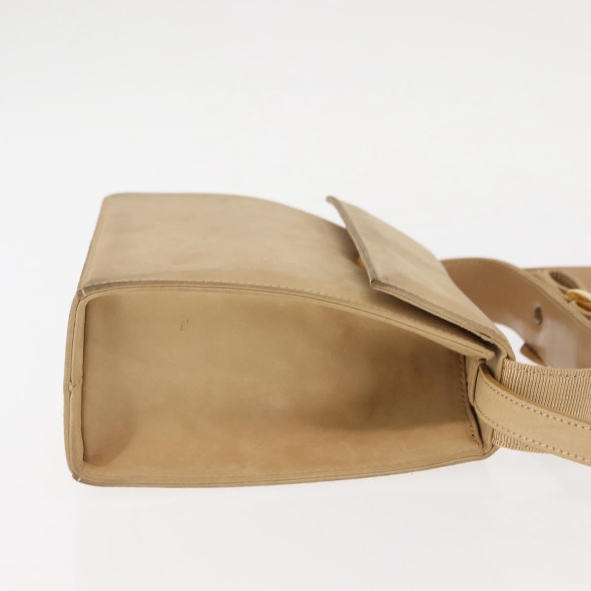 Salvatore Ferragamo Vala Handbag Suede Beige Suede Handbag (Pre-Owned)