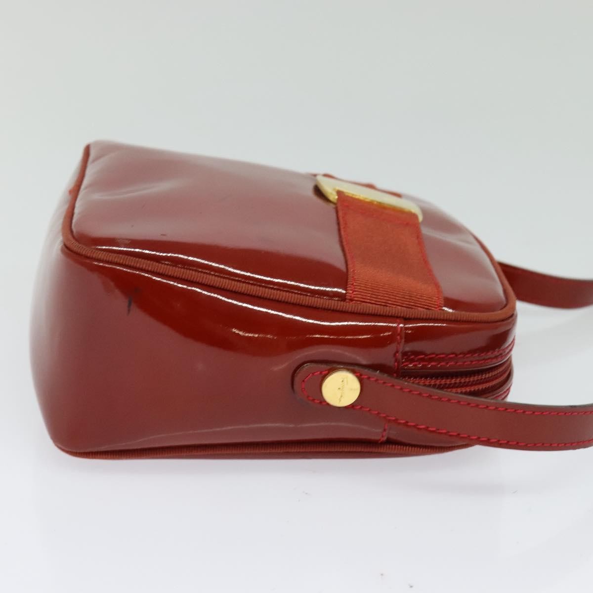 Salvatore Ferragamo Vala Shoulder Bag Patent Leather Red Patent_Leather Shoulder Bag Bag (Pre-Owned)