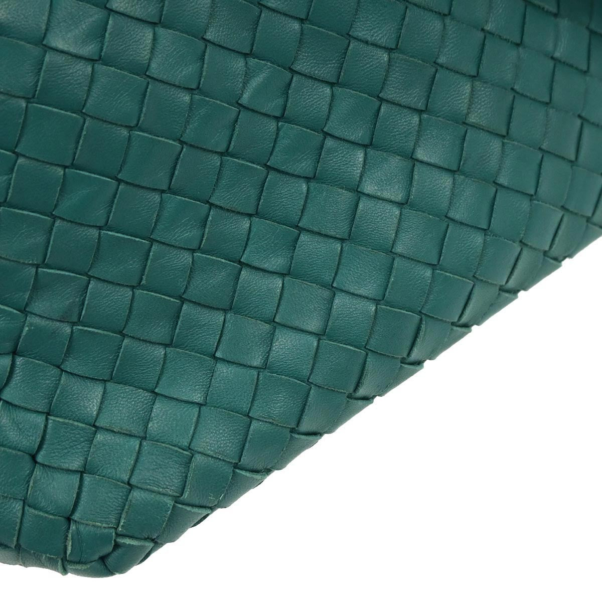 Bottega Veneta Zip Cube Messenger Intrecciato Nappa Green Leather Shoulder Bag Bag (Pre-Owned)