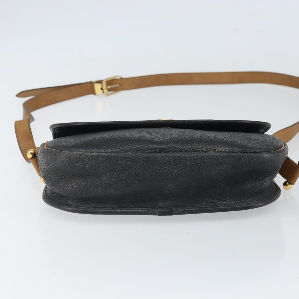 Christian Dior Vintage Shoulder Bag Leather Black Leather Shoulder Bag Bag (Pre-Owned)