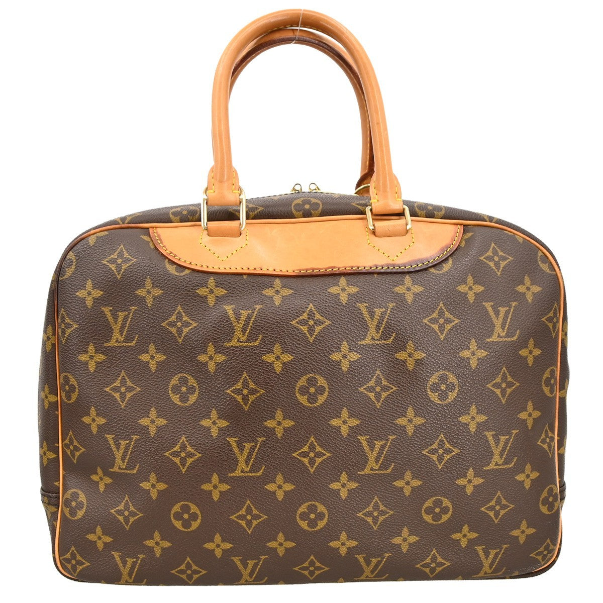 Louis Vuitton Deauville Handbag Monogram Canvas Brown Canvas Handbag (Pre-Owned)