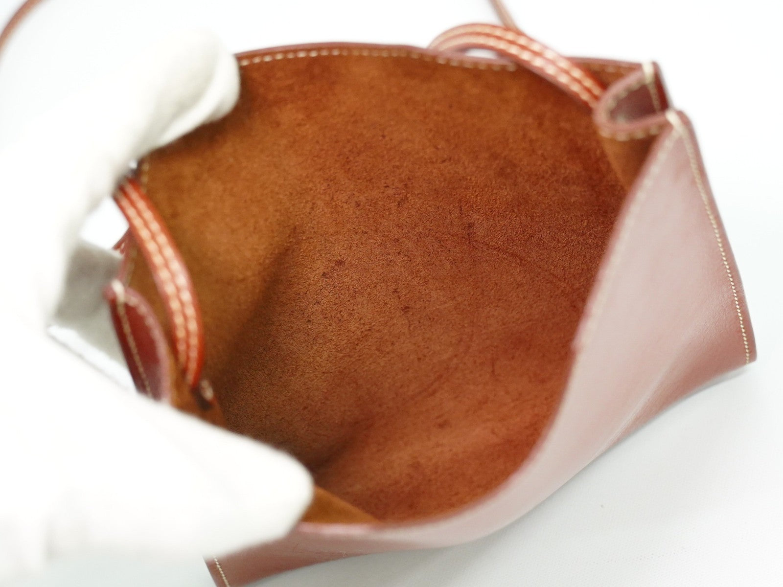 Hermes Onimaitou Pochette Box Calf Brown Leather Clutche & Pouche Bag (Pre-Owned)