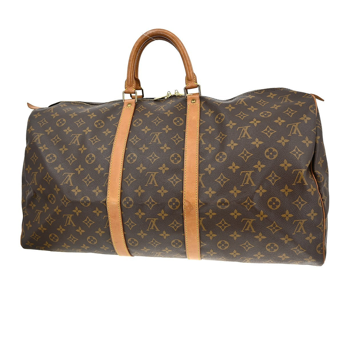 Louis Vuitton Keepall Bag Monogram Canvas Brown Canvas Travel Bag Bag (Pre-Owned)