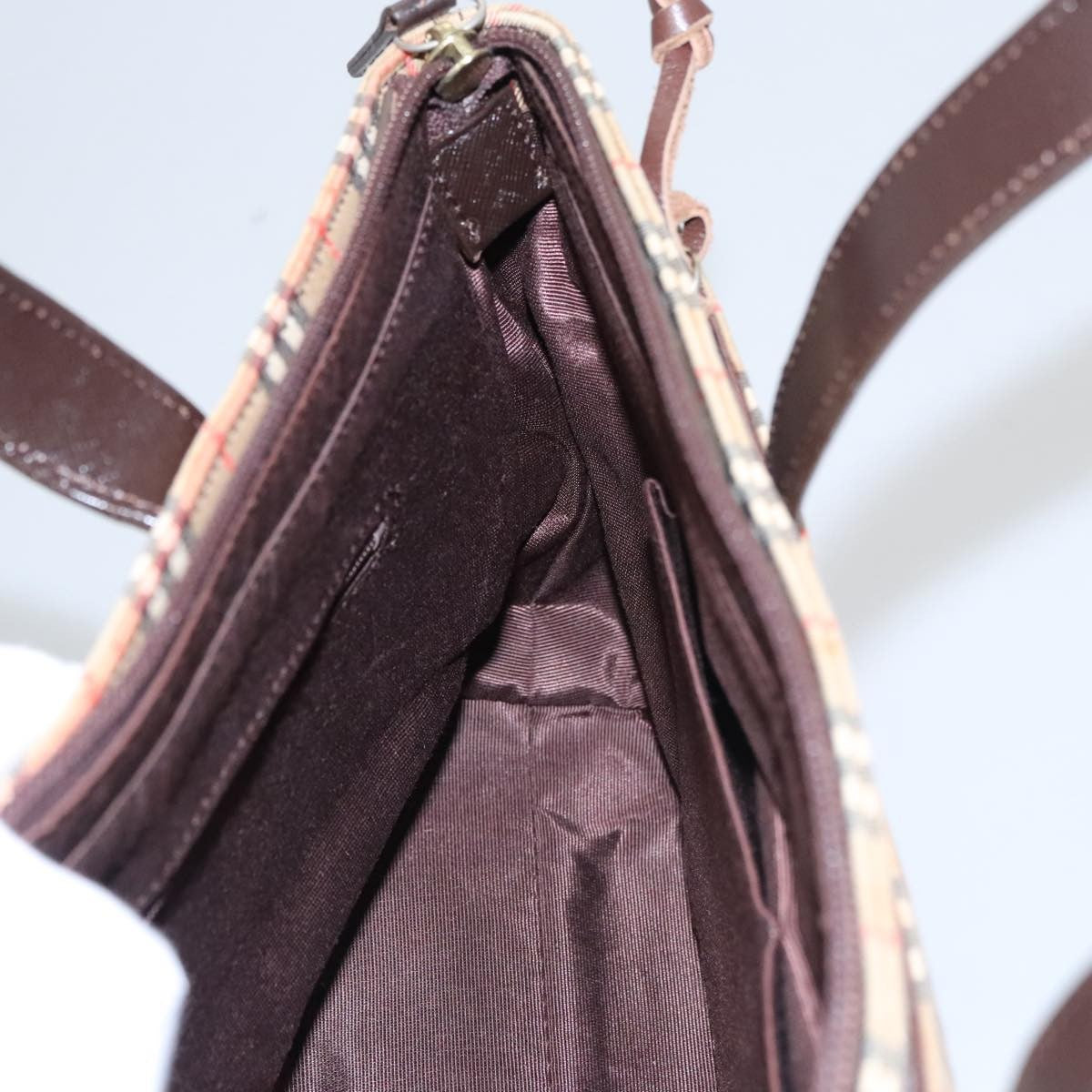 Burberry Nova Check Handbag Nova Check Canvas And Leather Beige Canvas Handbag (Pre-Owned)