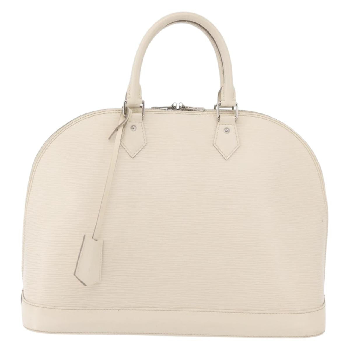 Louis Vuitton Alma Handbag Epi Leather White Leather Handbag (Pre-Owned)