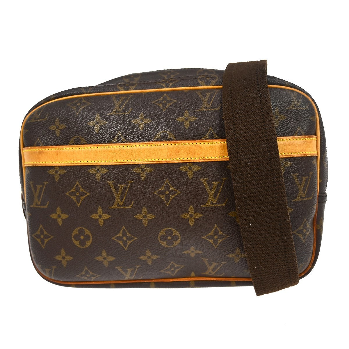Louis Vuitton Reporter Bag Monogram Canvas Brown Canvas Shoulder Bag Bag (Pre-Owned)