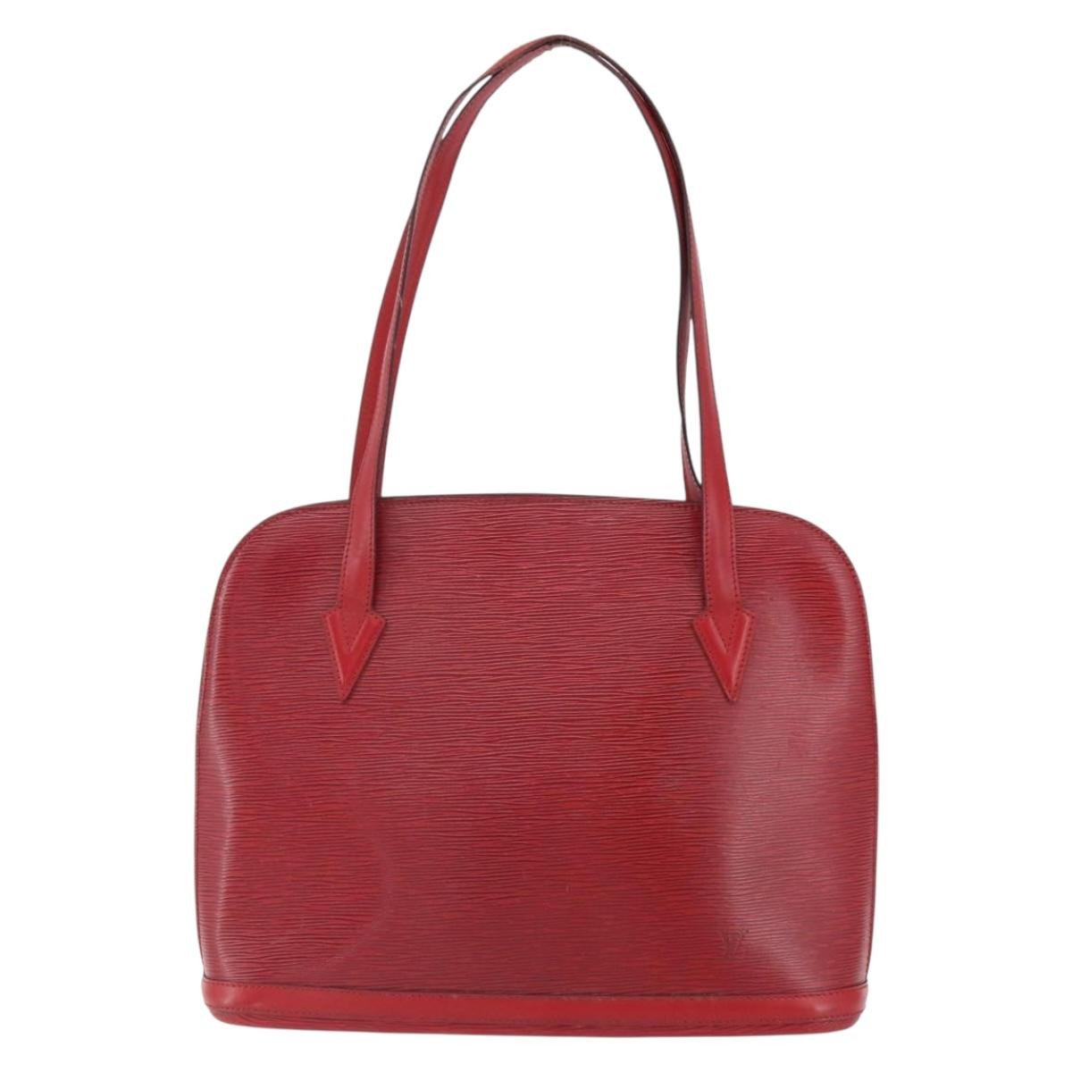 Louis Vuitton Lussac Handbag Epi Leather Red Leather Shoulder Bag Bag (Pre-Owned)