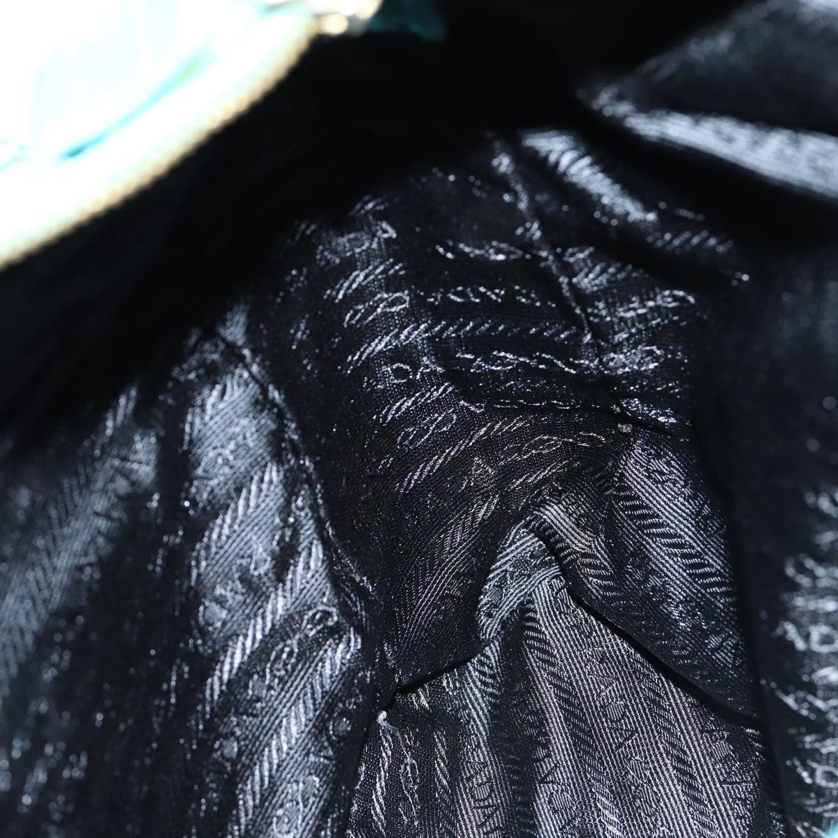 Prada Chain Shoulder Bag Tessuto Blue Nylon Shoulder Bag Bag (Pre-Owned)