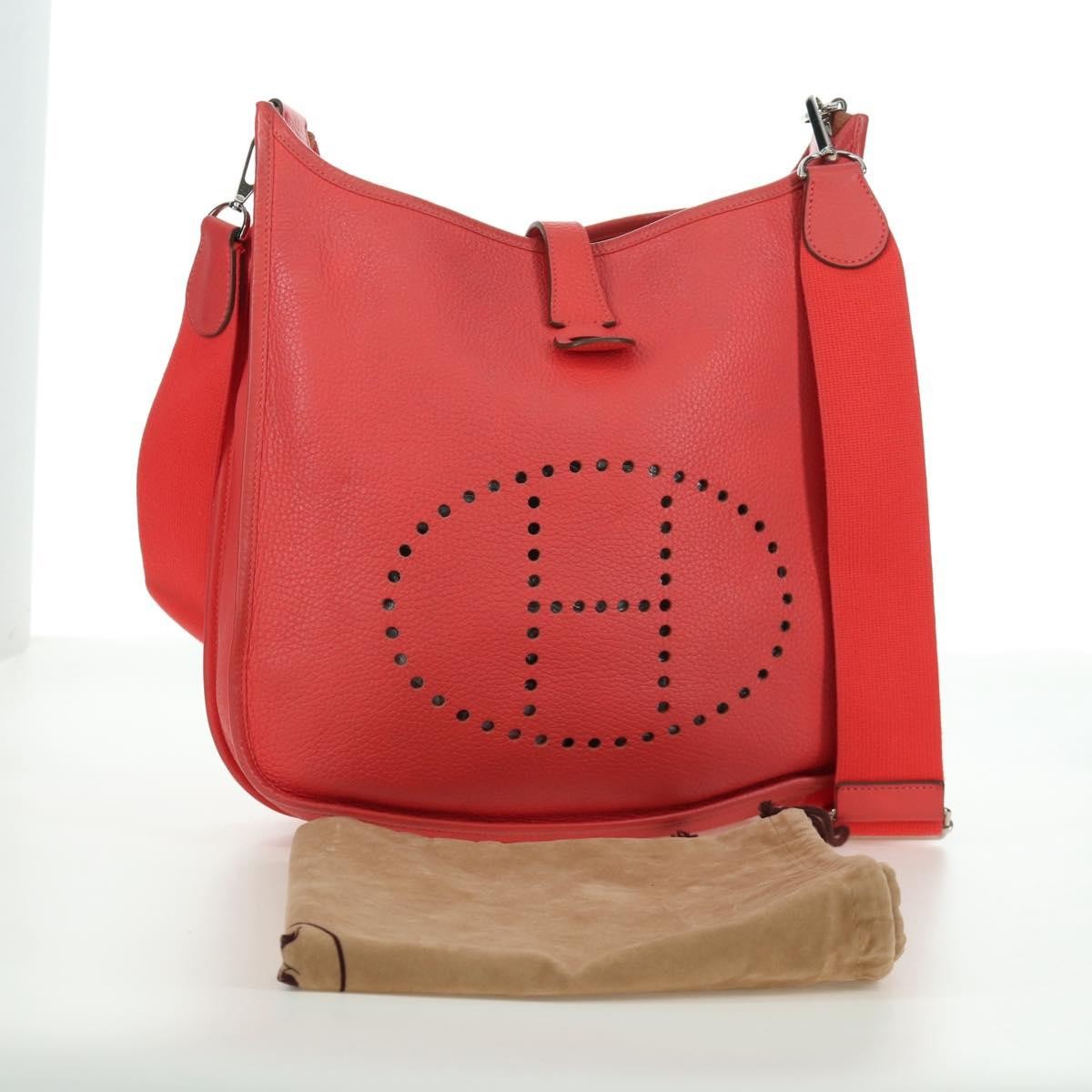 Hermes Evelyne Bag Gen Iii Clemence Pink Leather Shoulder Bag Bag (Pre-Owned)