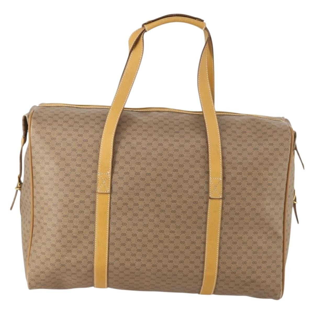 Gucci Vintage Travel Bag Gg Canvas Beige Pvc Travel Bag Bag (Pre-Owned)