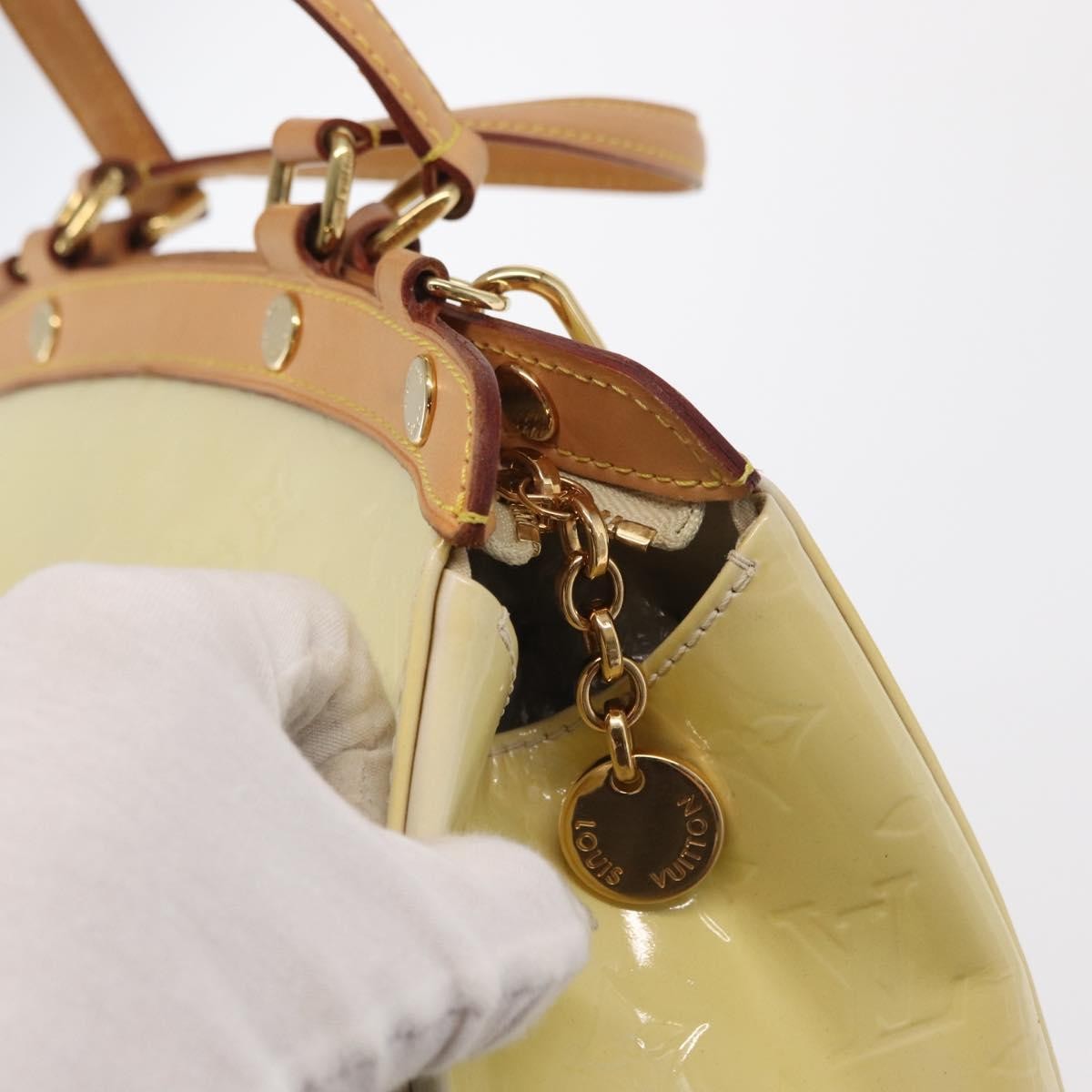 Louis Vuitton Brea Handbag Monogram Vernis Beige Patent_Leather Handbag (Pre-Owned)