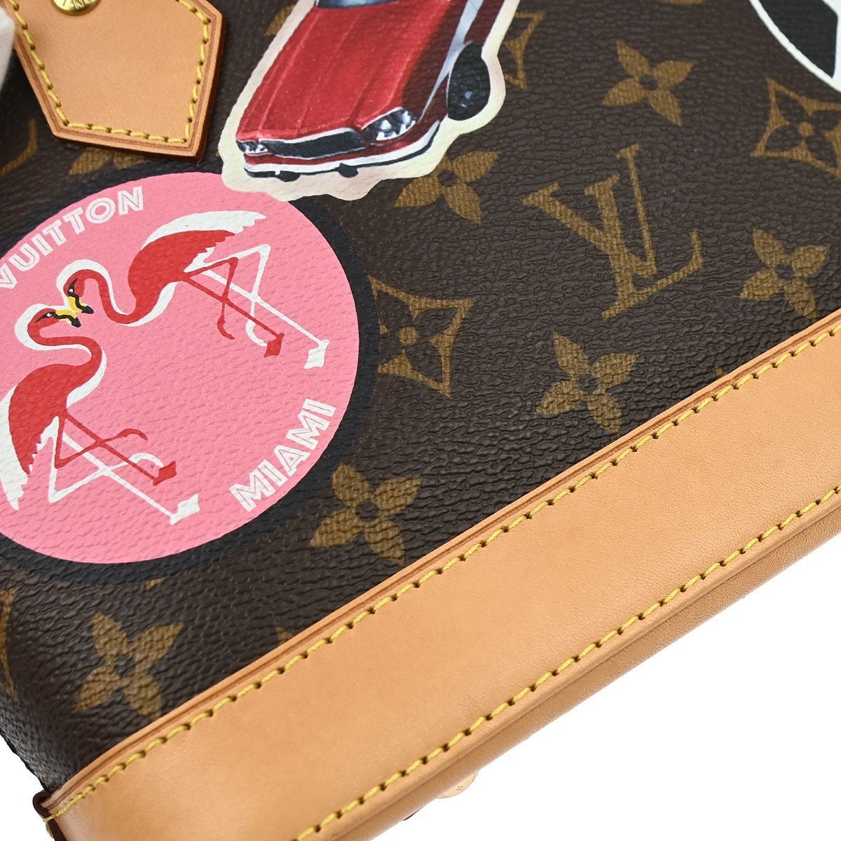 Louis Vuitton Alma Handbag Limited Edition World Tour Monogram Canvas Brown Canvas Handbag (Pre-Owned)