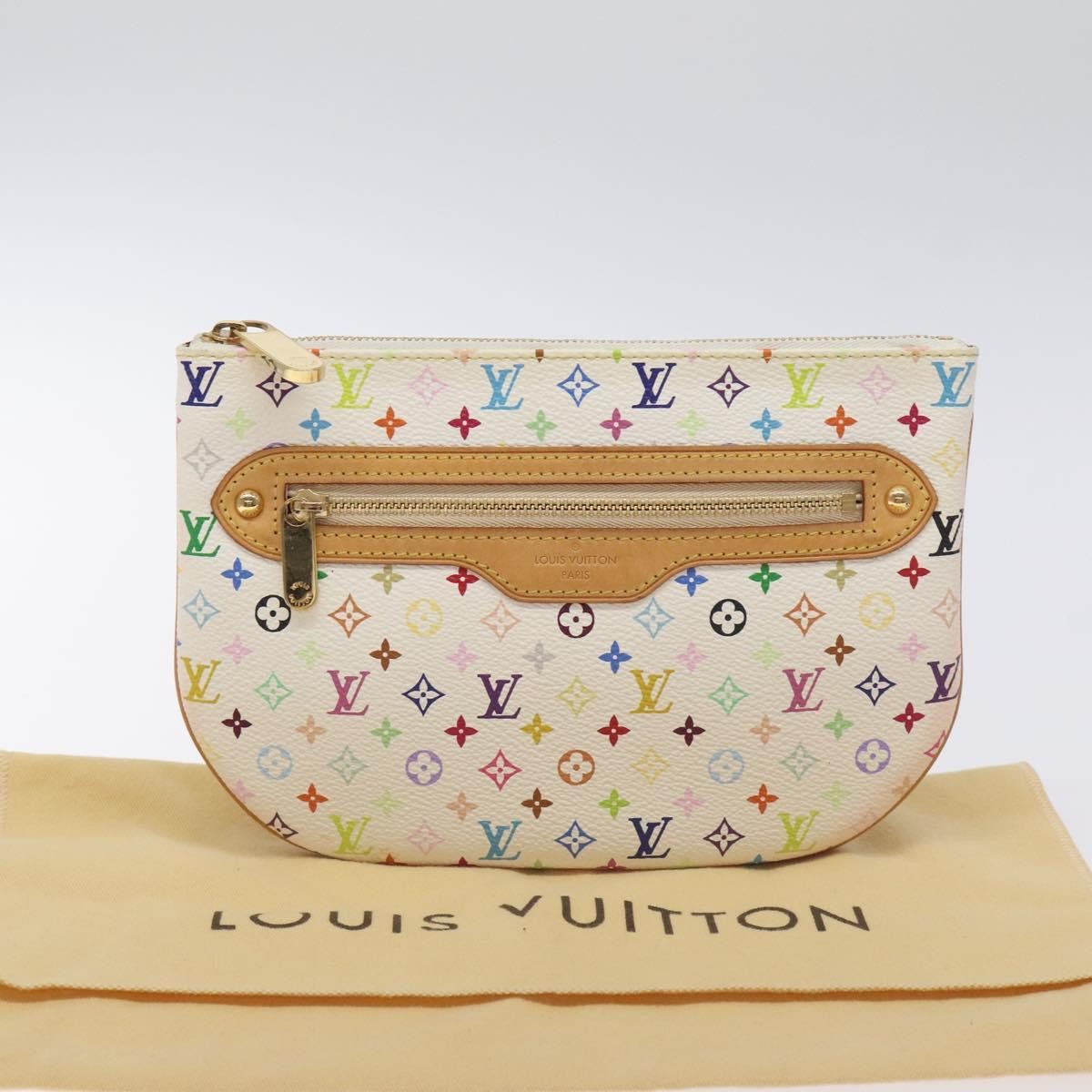 Louis Vuitton Pochette Gm Monogram Multicolor White Canvas Clutche & Pouche Bag (Pre-Owned)