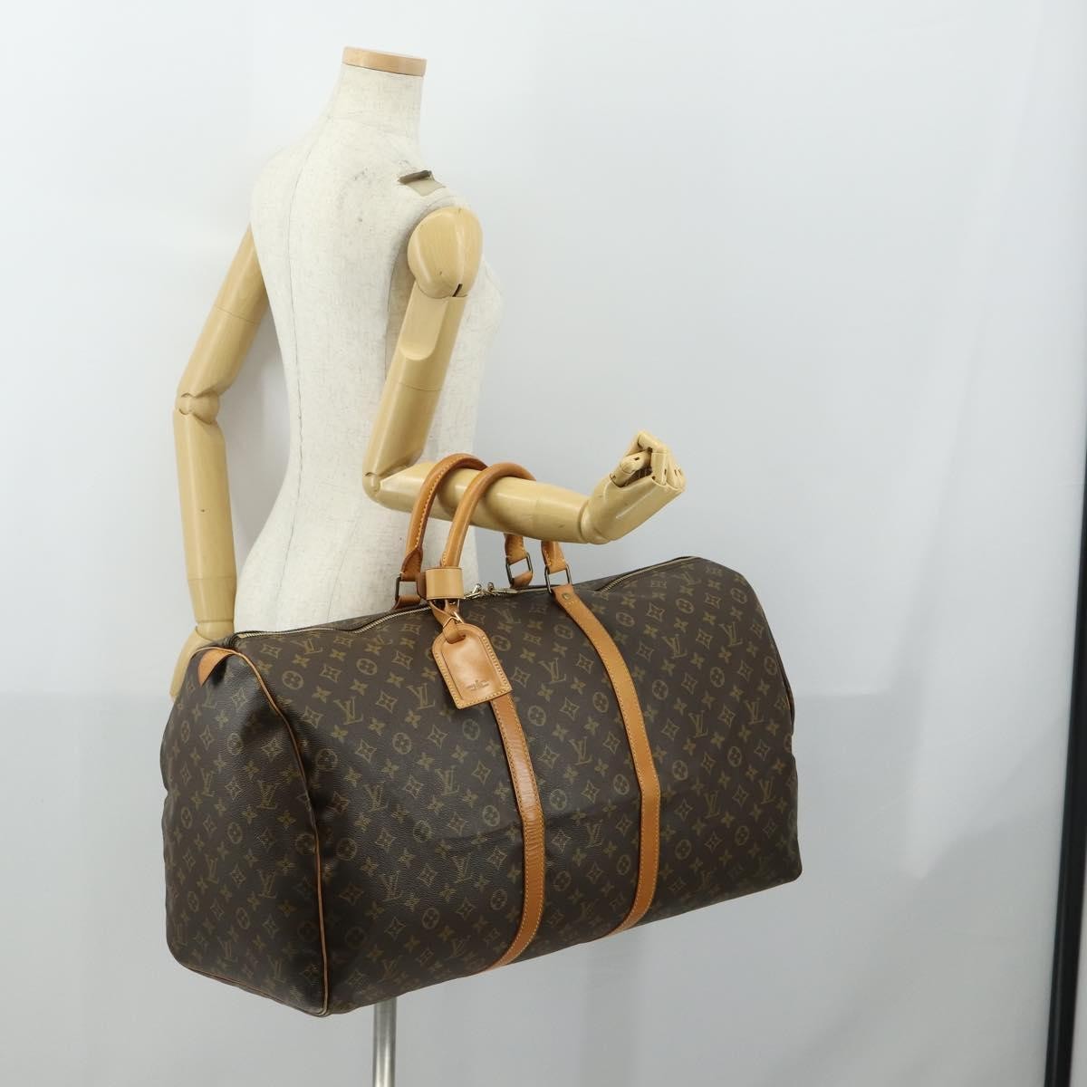 Louis Vuitton Keepall Bag Monogram Canvas Brown Canvas Travel Bag Bag (Pre-Owned)