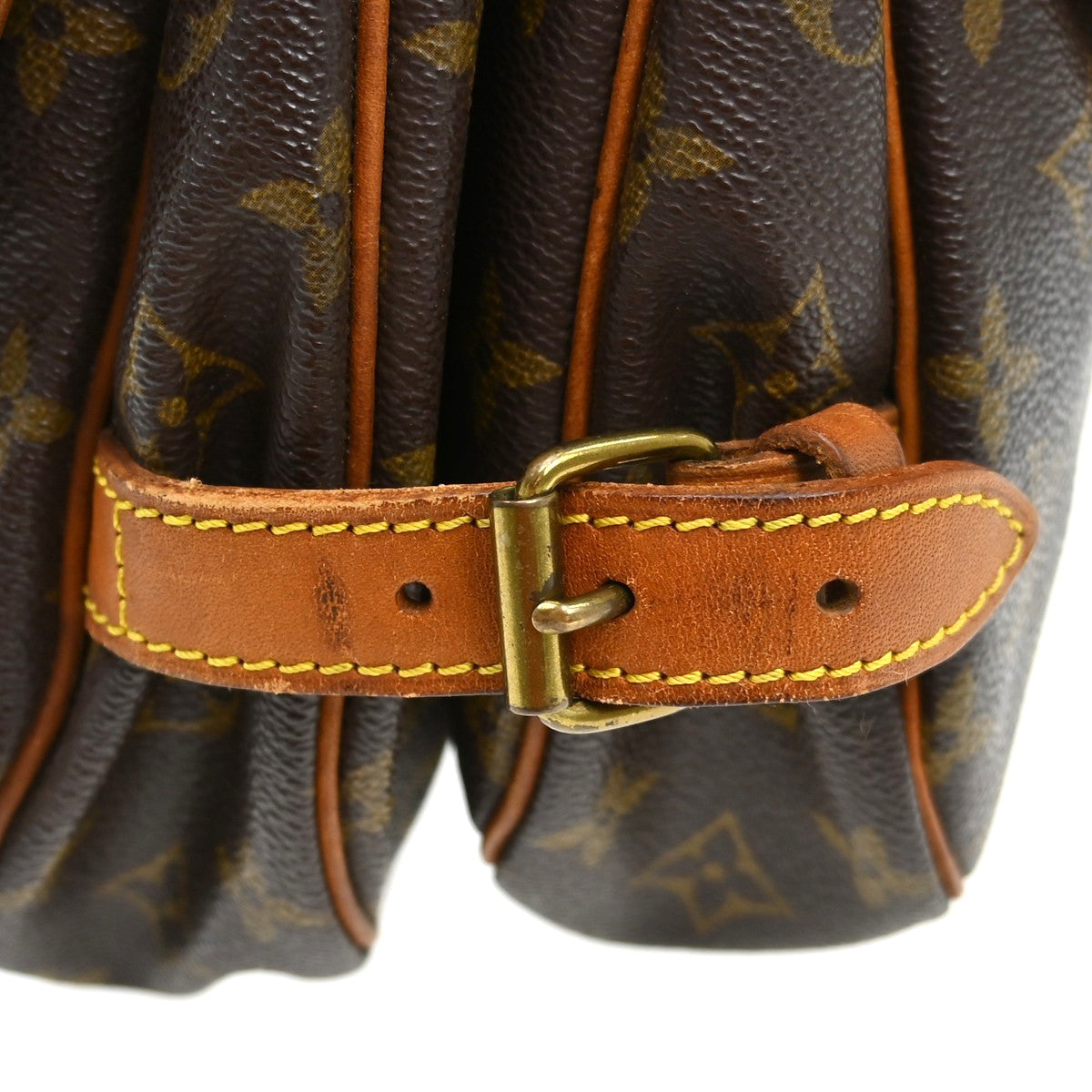 Louis Vuitton Saumur Handbag Monogram Canvas Brown Canvas Shoulder Bag Bag (Pre-Owned)