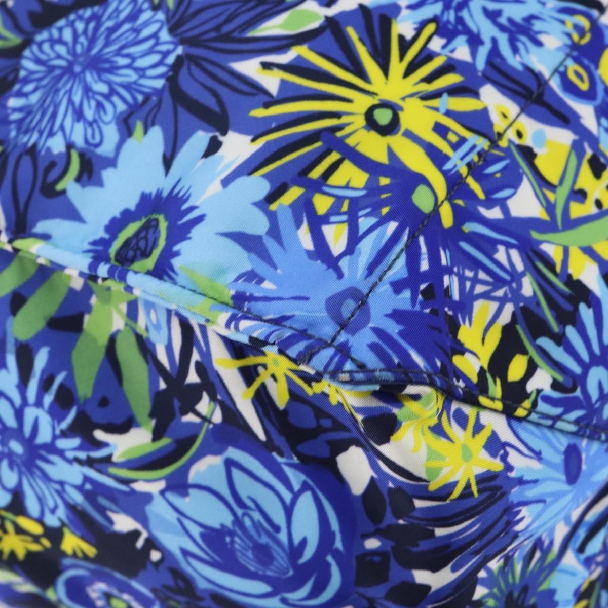 Prada Floreal Tote Printed Tessuto Blue Nylon Tote Bag Bag (Pre-Owned)