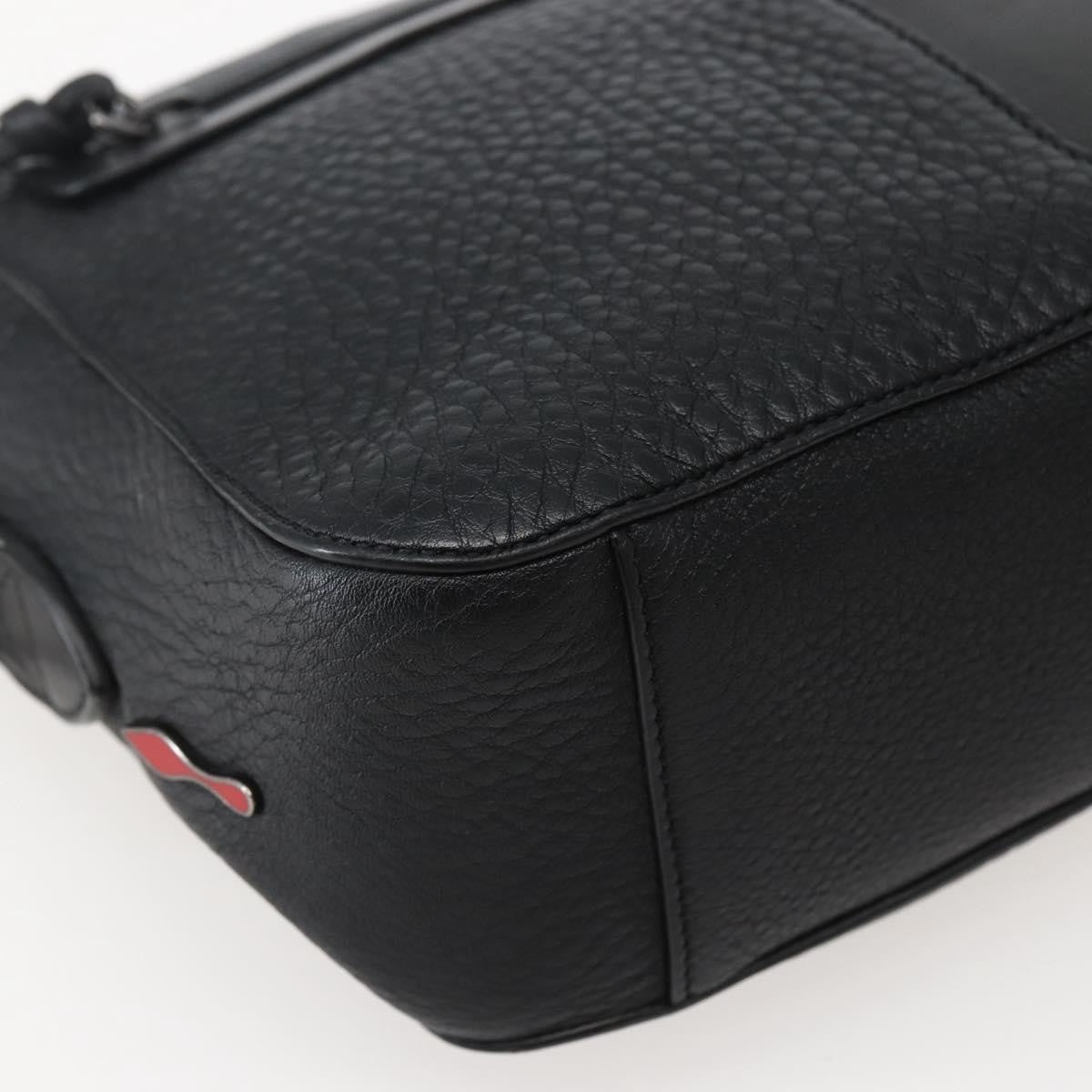 Christian Louboutin Loubiclutch Leather Black Leather Clutche & Pouche Bag (Pre-Owned)