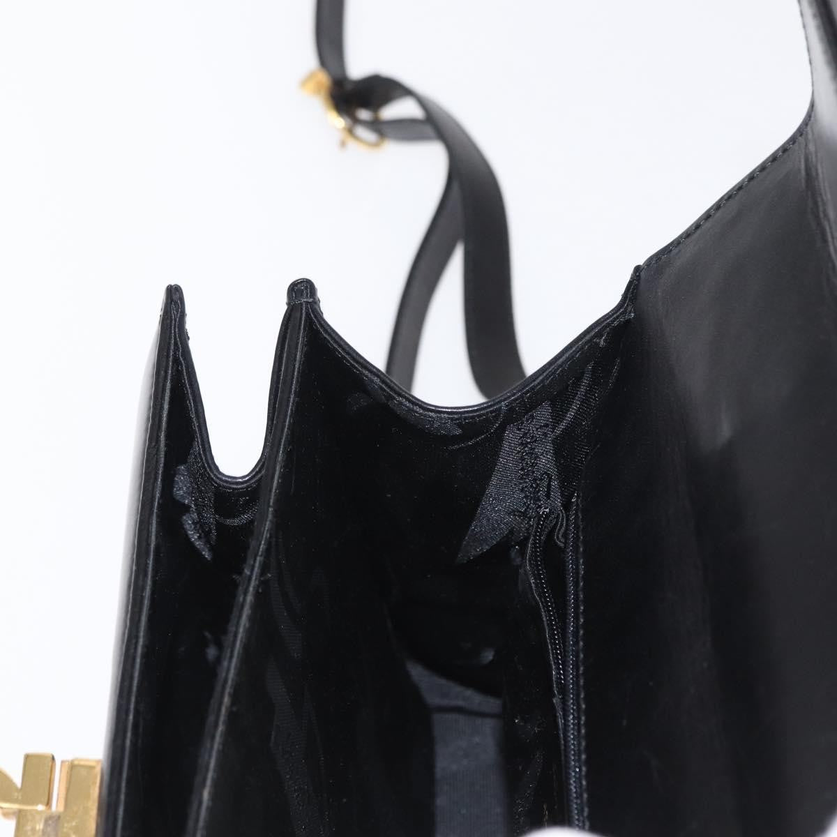 Salvatore Ferragamo Convertible Top Handle Bag Leather Black Leather Handbag (Pre-Owned)