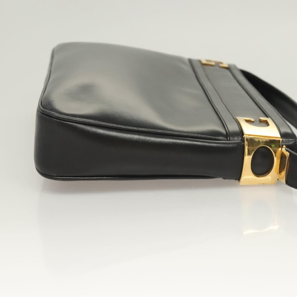 Gucci Vintage Shoulder Bag Leather Black Leather Shoulder Bag Bag (Pre-Owned)