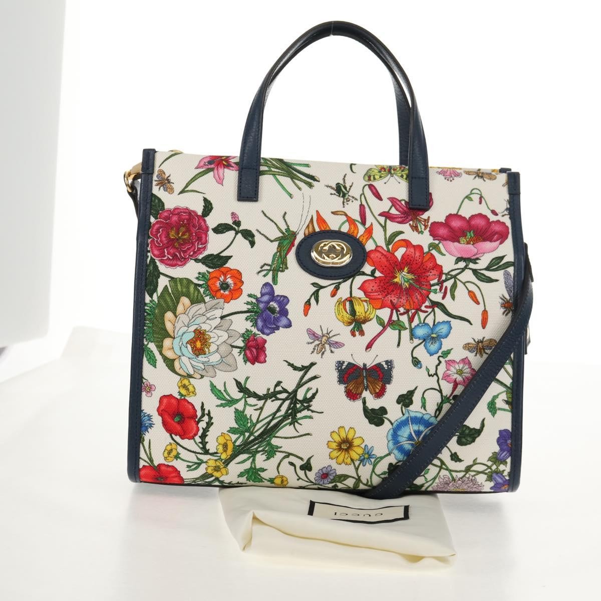 Gucci Flora Canvas Multicolour Canvas Tote Bag Bag (Pre-Owned)