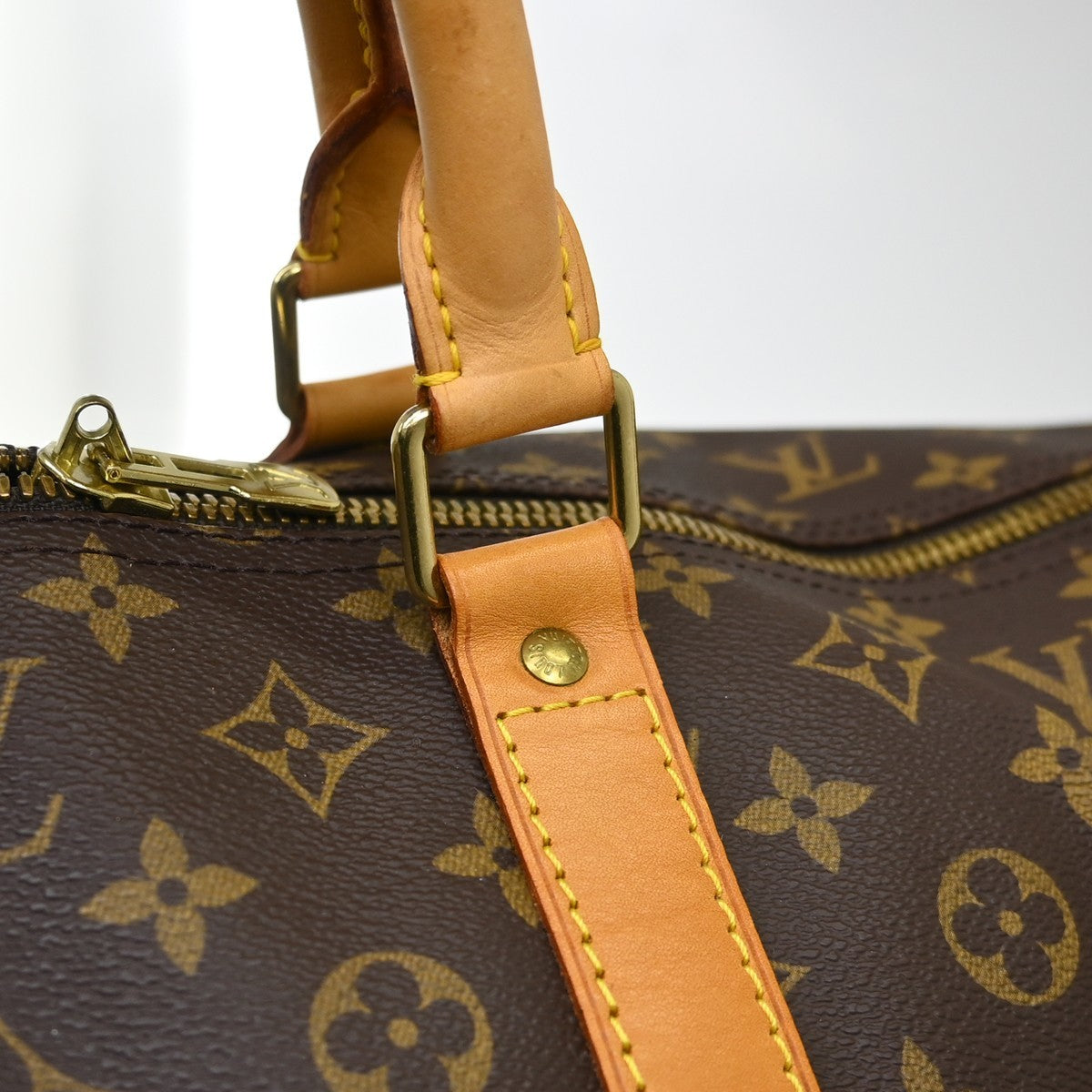 Louis Vuitton Keepall Bandouliere Bag Monogram Canvas Brown Canvas Travel Bag Bag (Pre-Owned)