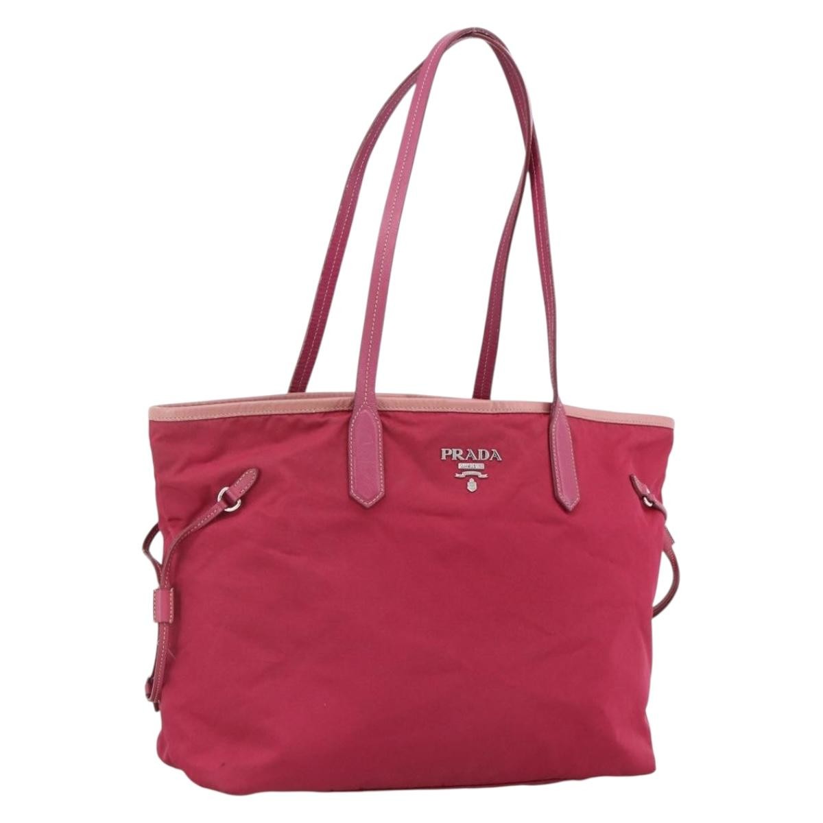 Prada Vintage Tote Tessuto Pink Nylon Tote Bag Bag (Pre-Owned)