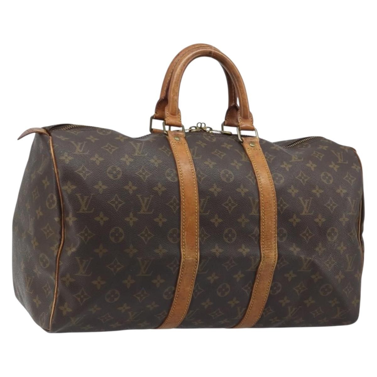Louis Vuitton Keepall Bag Monogram Canvas Brown Canvas Travel Bag Bag (Pre-Owned)