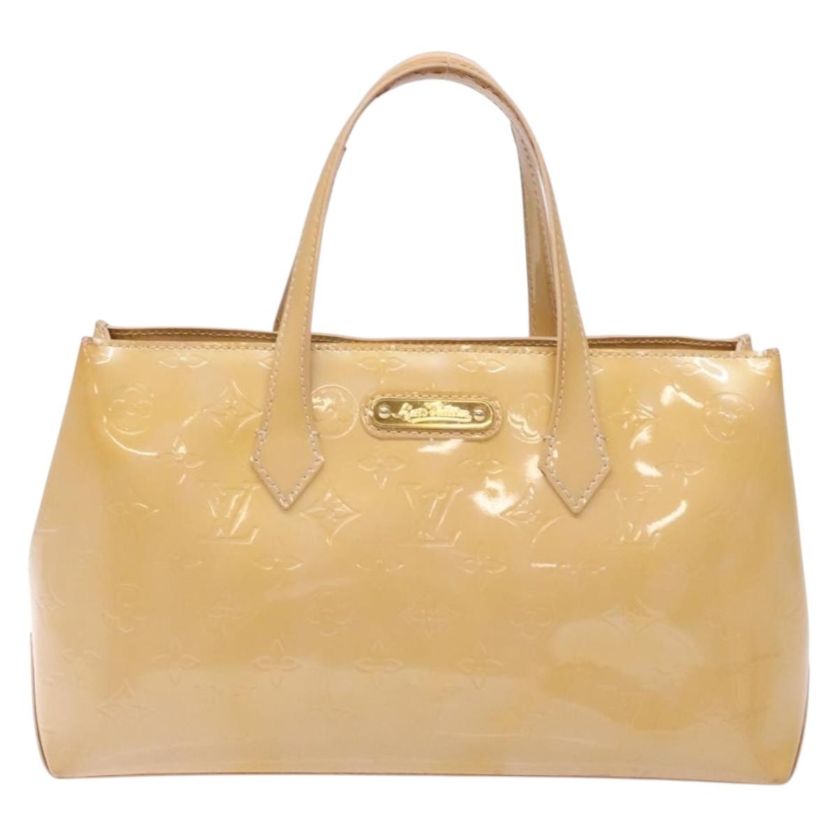 Louis Vuitton Wilshire Handbag Monogram Vernis Beige Patent_Leather Bag (Pre-Owned)