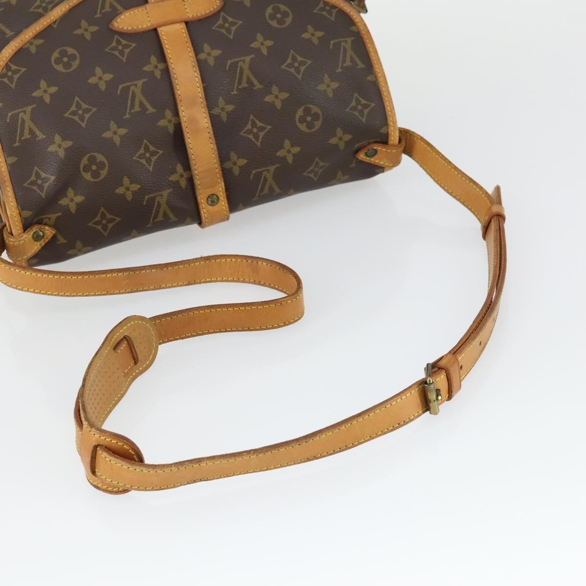 Louis Vuitton Saumur Handbag Monogram Canvas Brown Canvas Shoulder Bag Bag (Pre-Owned)