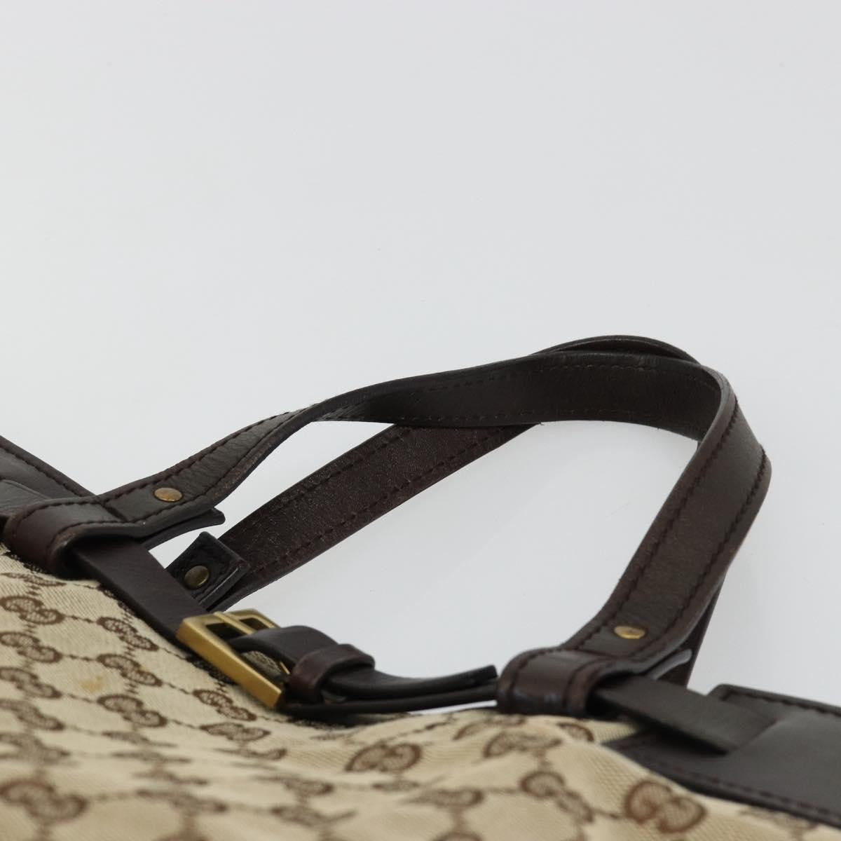 Gucci Belted Bucket Tote Gg Canvas With Leather Beige Canvas Tote Bag Bag (Pre-Owned)