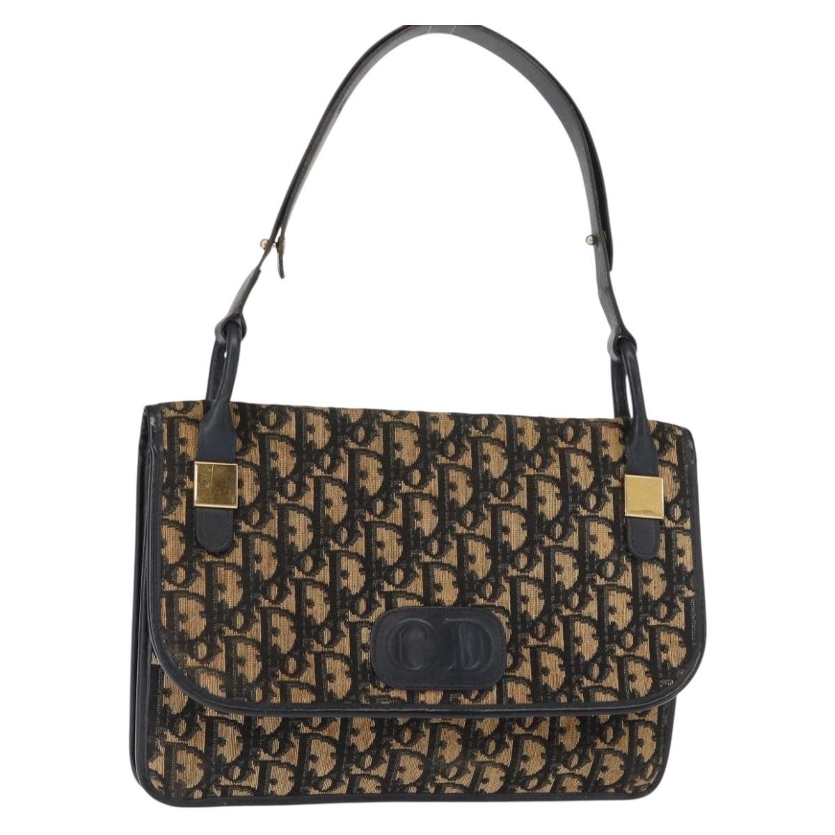 Christian Dior Vintage Trotter Shoulder Bag Canvas Navy Canvas Shoulder Bag Bag (Pre-Owned)