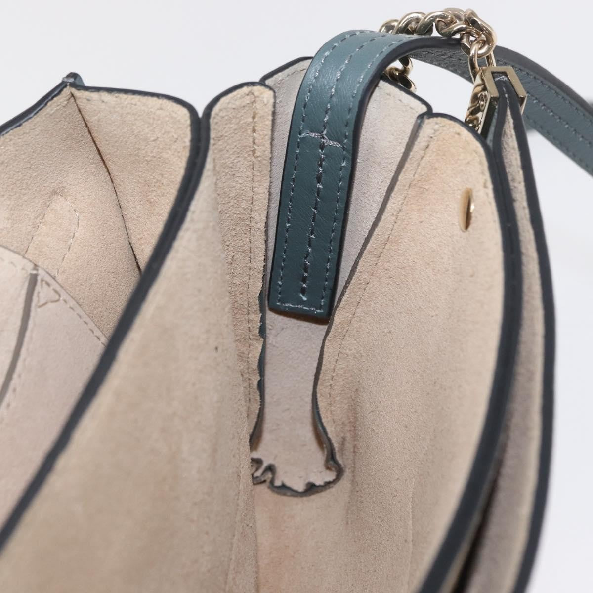 Chloe Faye Shoulder Bag Leather And Suede Green Leather Shoulder Bag Bag (Pre-Owned)