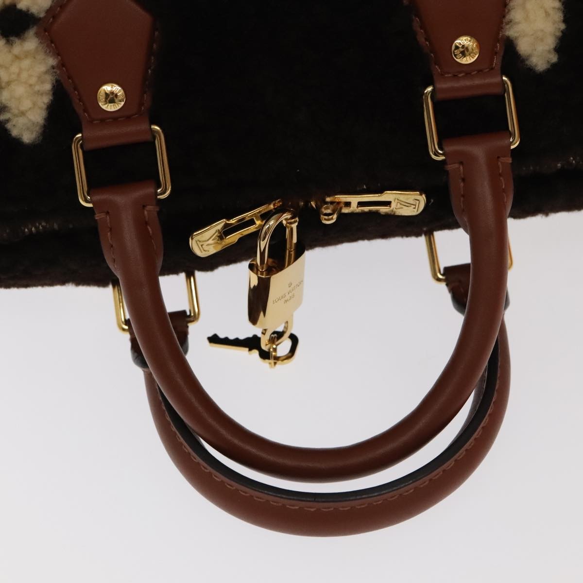 Louis Vuitton Speedy Bandouliere Bag Monogram Giant Teddy Fleece Brown Fur Shoulder Bag Bag (Pre-Owned)